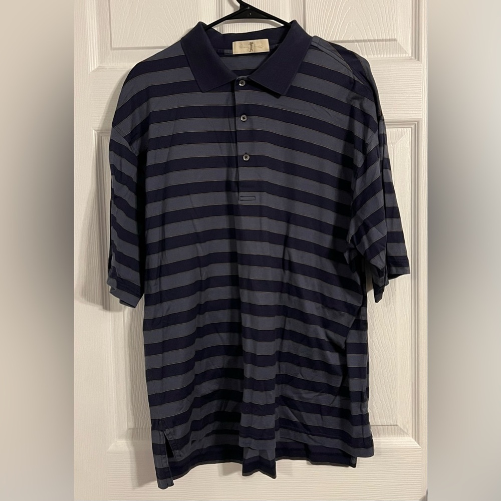 harry vardon golf Men’s Short Sleeve Striped Size Large Blue And Gold